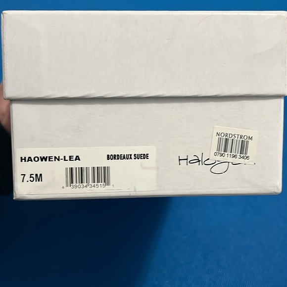 Halogen Owen Pointy Toe Ghillie flats in Bordeaux Suede Size 7.5M - Picture 9 of 9